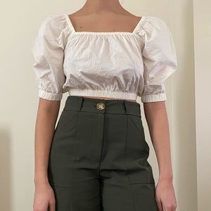 & Other Stories puff sleeve crop top
